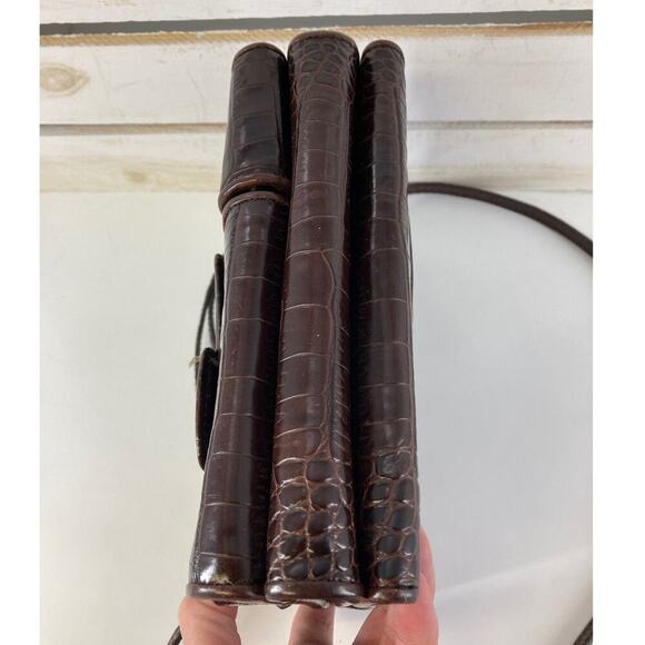 BRIGHTON SMALL BROWN ANIMAL PRINT CROSSBODY BAG WITH POCKETS - Picture 10 of 16